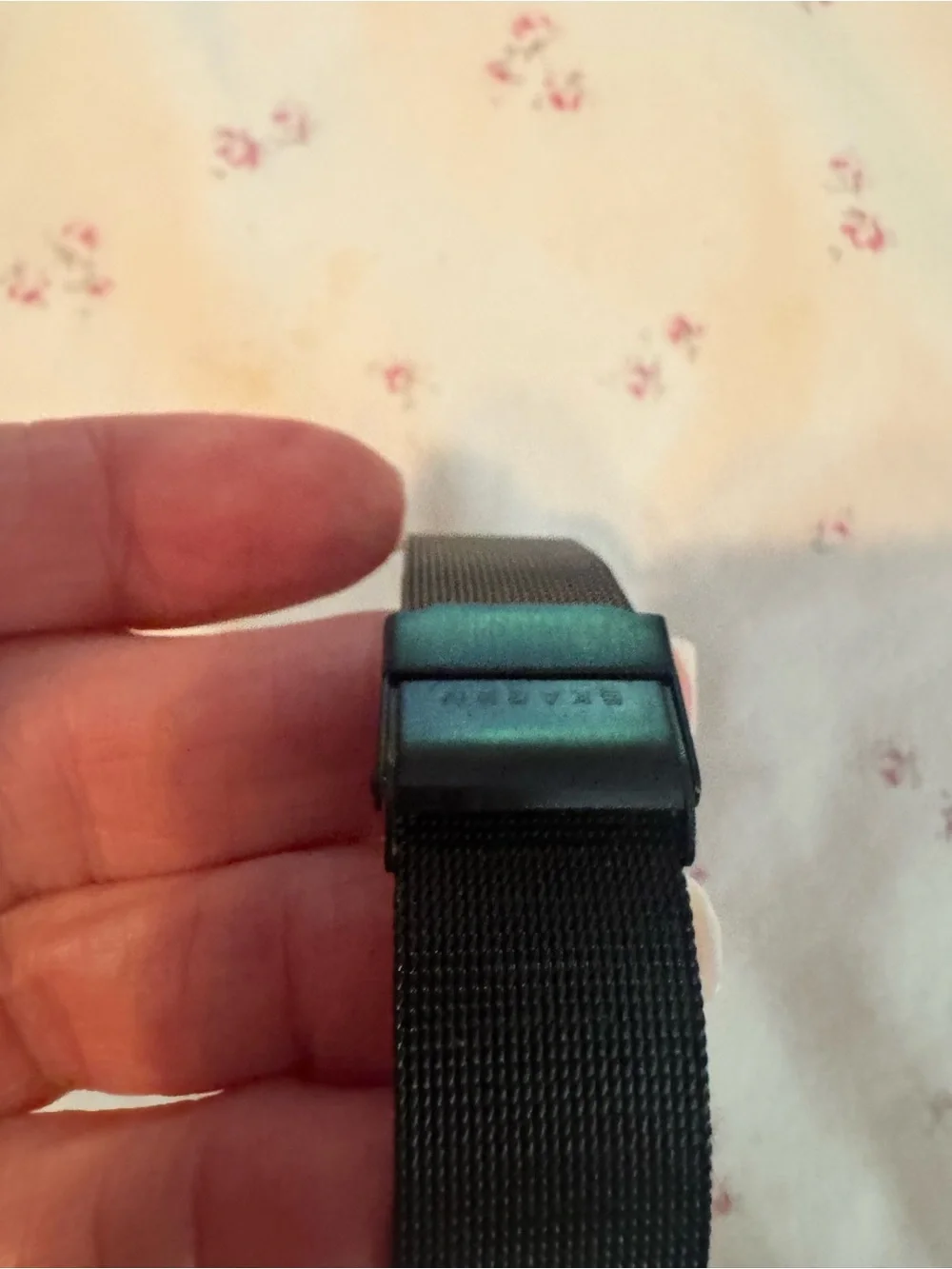 Skagen Women’s Black Titanium Mesh Watch with Minimal Dial